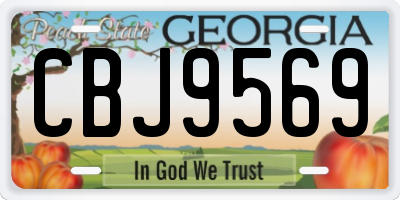 GA license plate CBJ9569