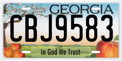 GA license plate CBJ9583
