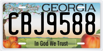 GA license plate CBJ9588