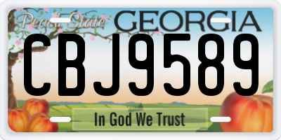 GA license plate CBJ9589