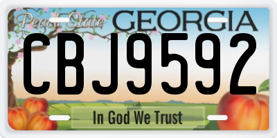 GA license plate CBJ9592