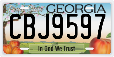 GA license plate CBJ9597