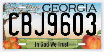 GA license plate CBJ9603