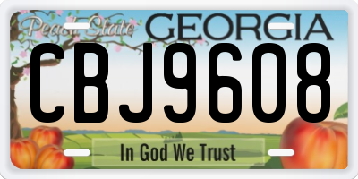 GA license plate CBJ9608
