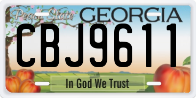 GA license plate CBJ9611