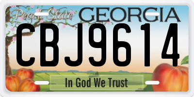 GA license plate CBJ9614