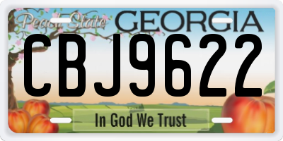 GA license plate CBJ9622
