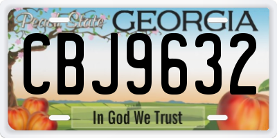 GA license plate CBJ9632