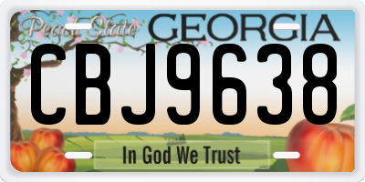GA license plate CBJ9638