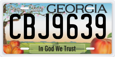 GA license plate CBJ9639
