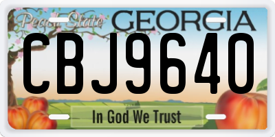GA license plate CBJ9640