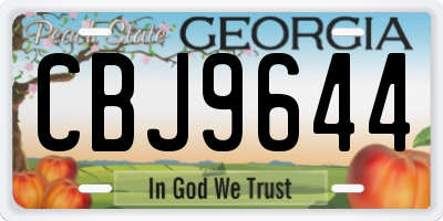 GA license plate CBJ9644