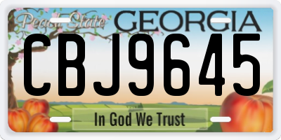 GA license plate CBJ9645