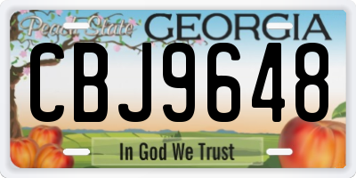 GA license plate CBJ9648