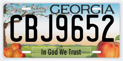 GA license plate CBJ9652