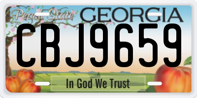 GA license plate CBJ9659