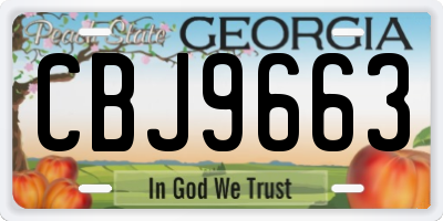 GA license plate CBJ9663