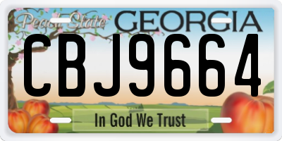 GA license plate CBJ9664