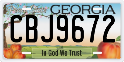 GA license plate CBJ9672