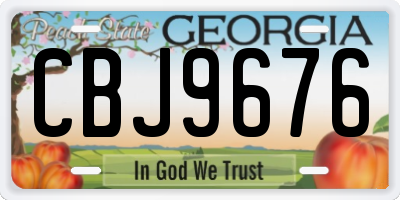 GA license plate CBJ9676