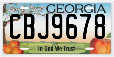 GA license plate CBJ9678