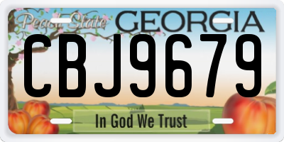 GA license plate CBJ9679