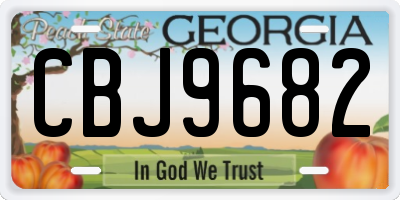 GA license plate CBJ9682