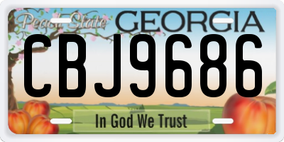GA license plate CBJ9686