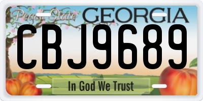 GA license plate CBJ9689