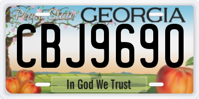 GA license plate CBJ9690