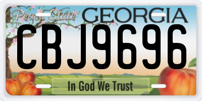 GA license plate CBJ9696