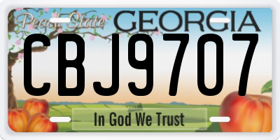 GA license plate CBJ9707