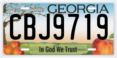 GA license plate CBJ9719