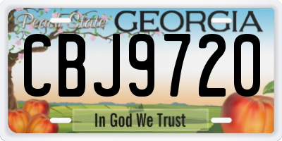 GA license plate CBJ9720