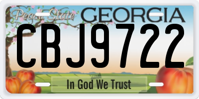 GA license plate CBJ9722