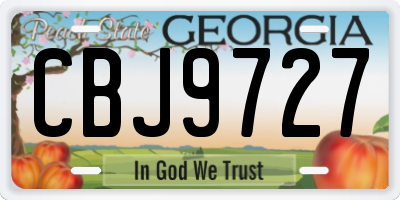 GA license plate CBJ9727