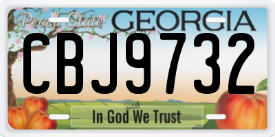 GA license plate CBJ9732