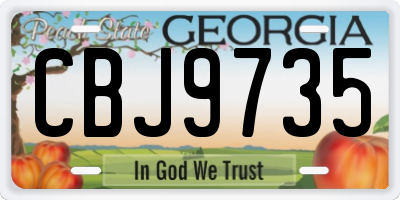 GA license plate CBJ9735