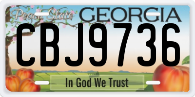 GA license plate CBJ9736
