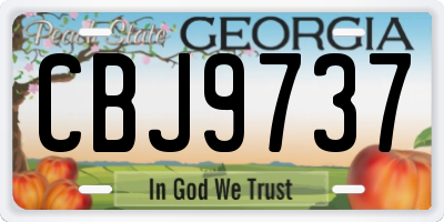 GA license plate CBJ9737
