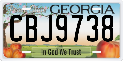 GA license plate CBJ9738
