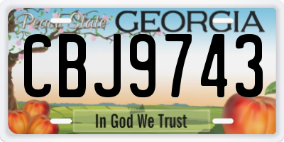 GA license plate CBJ9743