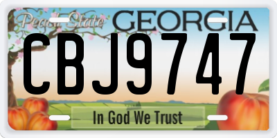 GA license plate CBJ9747