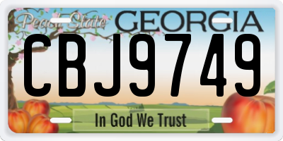 GA license plate CBJ9749