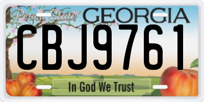 GA license plate CBJ9761