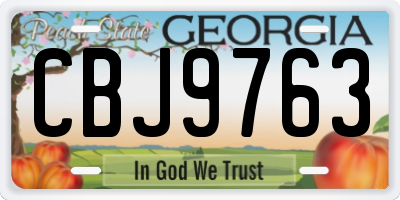 GA license plate CBJ9763