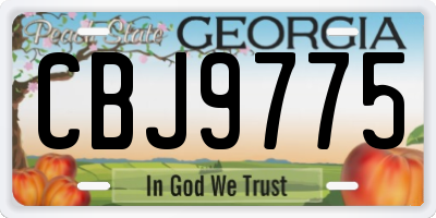GA license plate CBJ9775