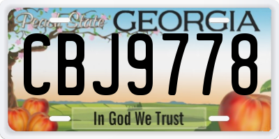 GA license plate CBJ9778