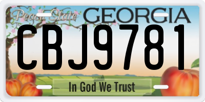GA license plate CBJ9781