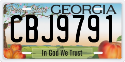 GA license plate CBJ9791